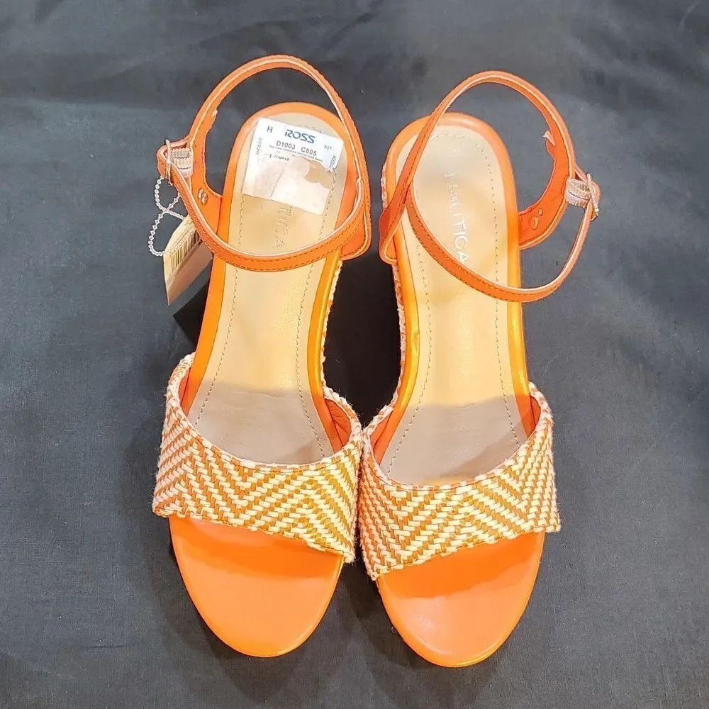 BRAND NEW NAUTICA OPEN TOE HIGH HEEL WEDGE SANDAL S2